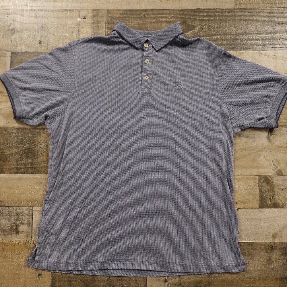 Tommy Bahama polo shirt men's large diamond‎ dunes gray